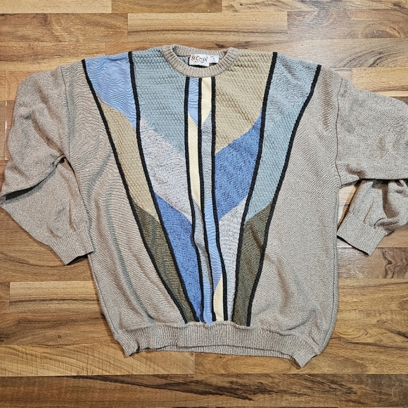Vintage St. Croix Knits Men's Coogie-Style Geometric Sweater Cotton  XL - Picture 1 of 9